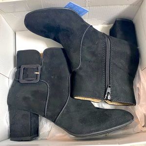 Black suede booties